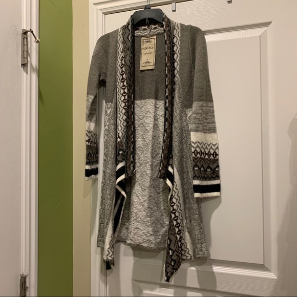 Vintage Concept Warm Fair Isle Fuzzy Knit Duster - Picture 2 of 9